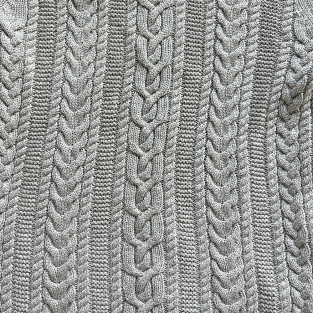 Banana Republic XXS Gray Crew Neck Cable Knit Sweater - Picture 4 of 7